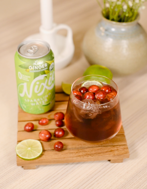 Cran-Lime Festive Fizz Mocktail